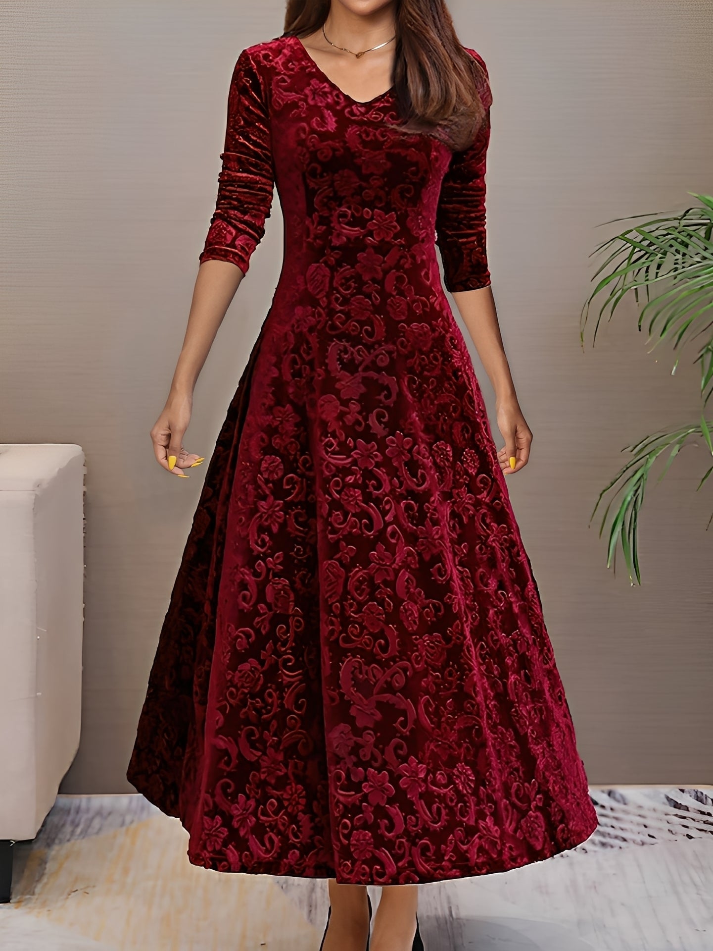 Arianna - Stylish women's evening dress with long sleeves