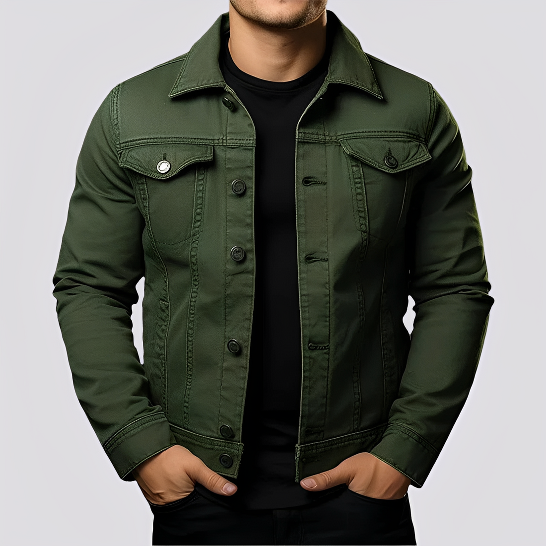 Maxwell - Vintage-Herren-Jeansjacke aus strapazierfähigem Denim