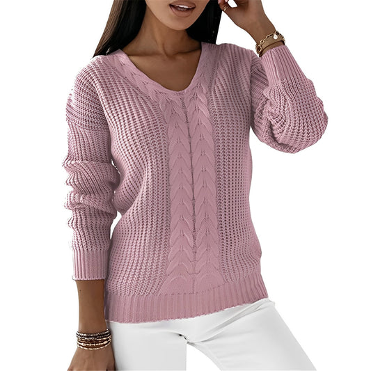 Georgia - Fashionable women's sweater with V-neck