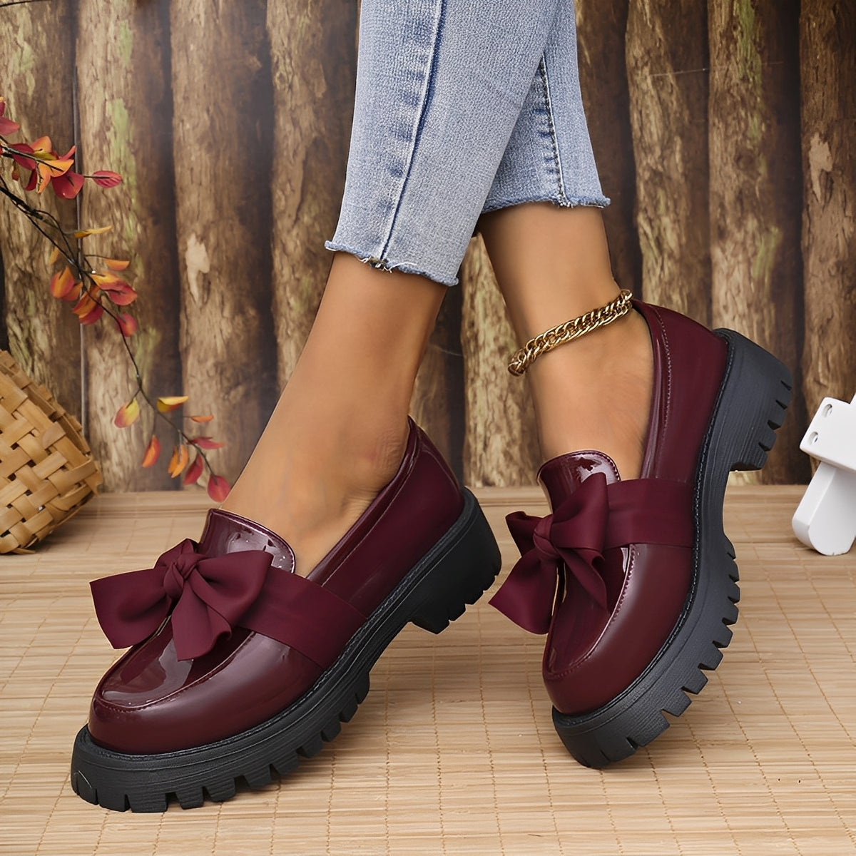 Eliza - Stilvolle Plateau-Lederschuhe mit dicker Sohle für Damen