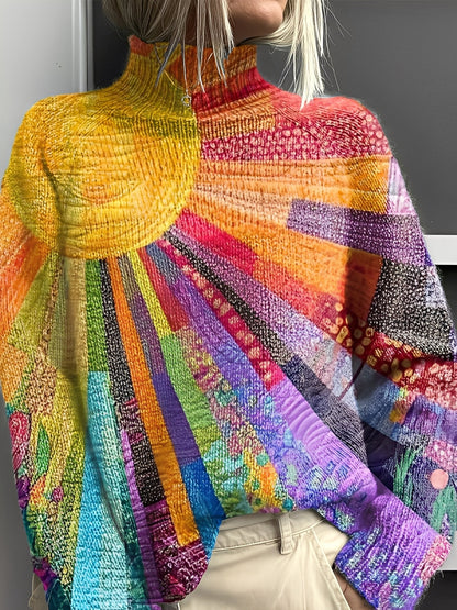 Giselle - Moderne, lebhafte Damen-Rollkragenpullover