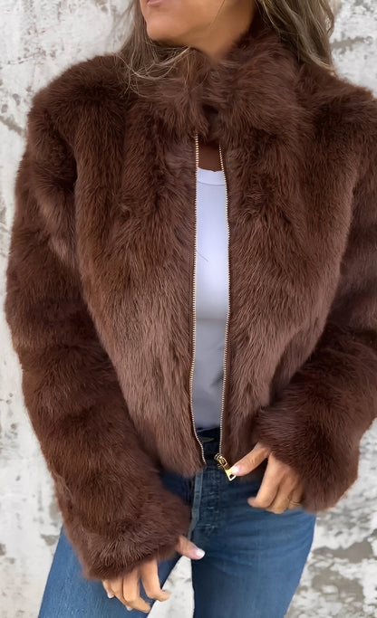 Amanda - Contemporary Women's Plush Coat