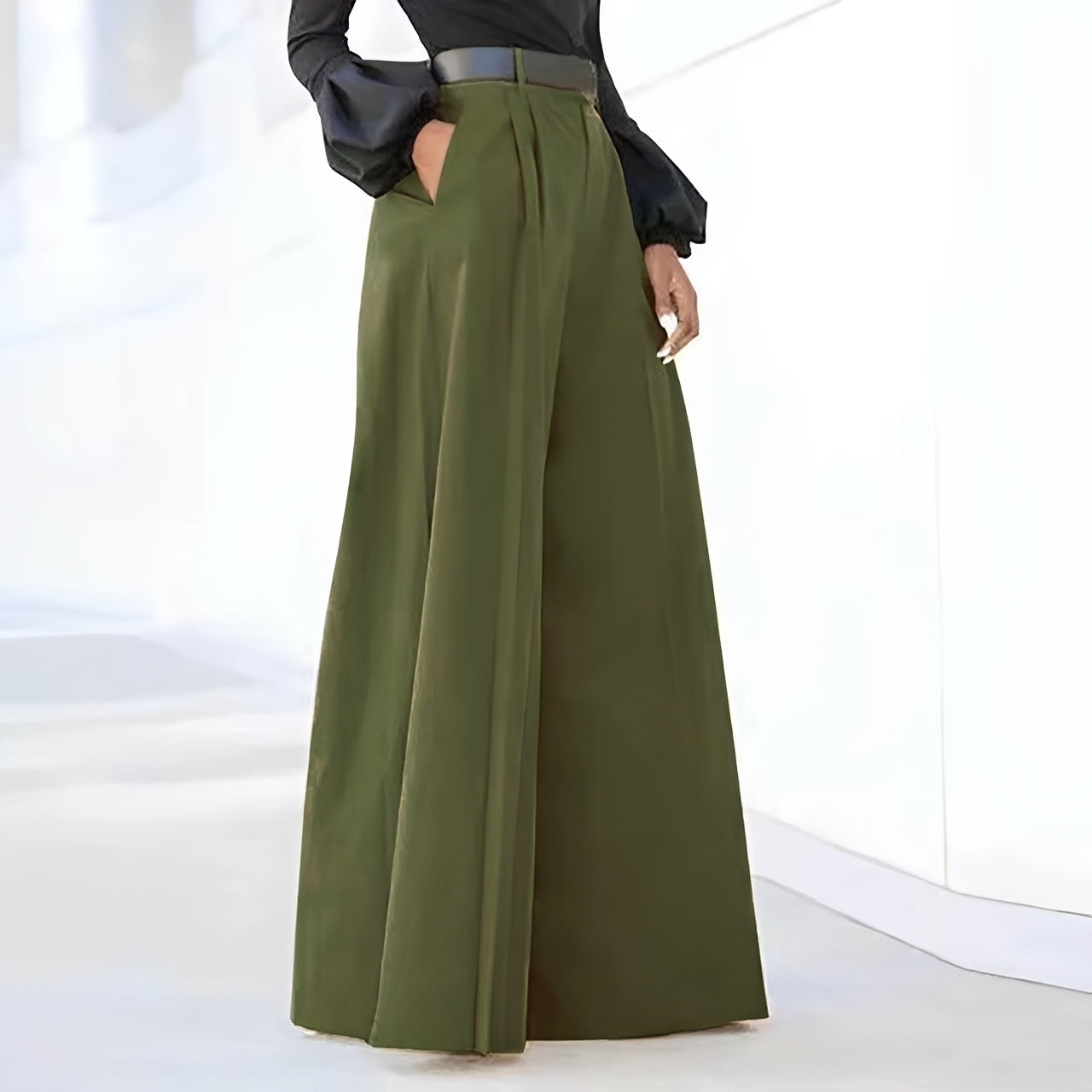 Ashley - Elegant, wide-cut bell-bottom pants for women