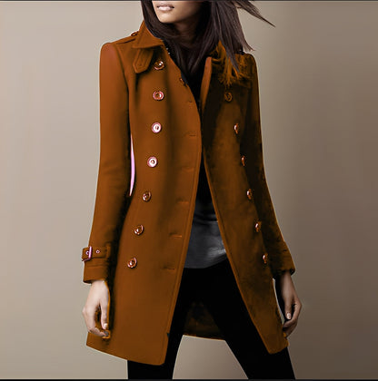 Aryana - Elegant women's wool coat in double-breasted style