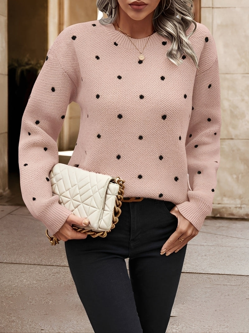 Karly - Stylish women's sweater with polka dot pattern