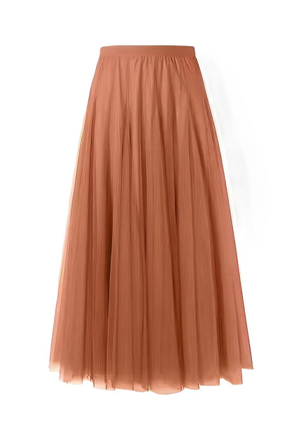 Maleah – Pleated midi skirt made of mesh fabric