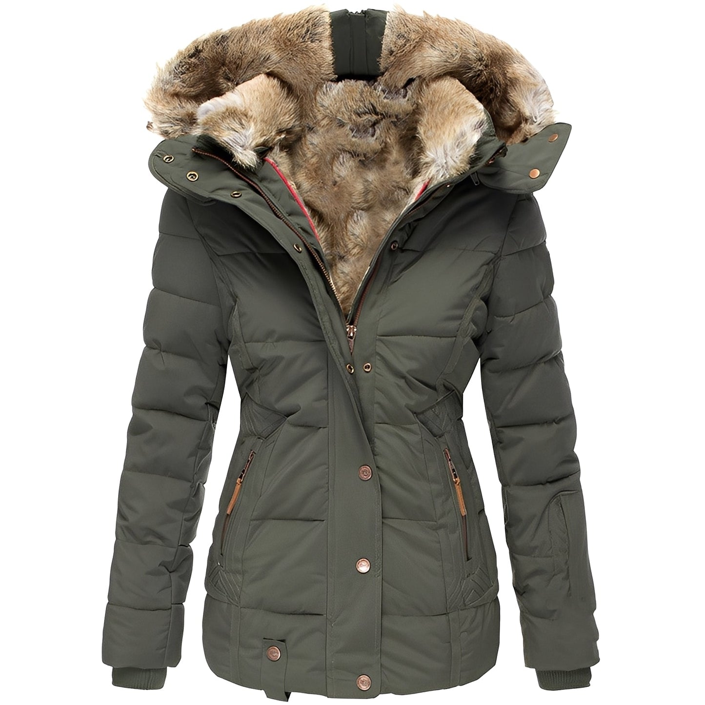 Léopoldine - winter down jacket with hood for women