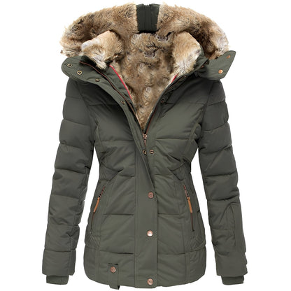 Léopoldine - winter down jacket with hood for women