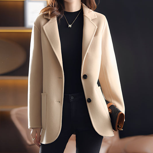 Lavena - women's blazer made of wool with stylish lapel collar