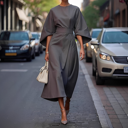 Lauriane - Stylish dress with lantern sleeves for women