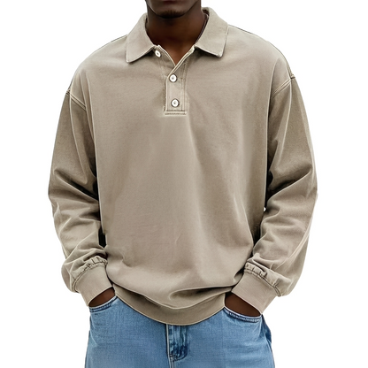 Lothaire - Vintage long-sleeve polo for men