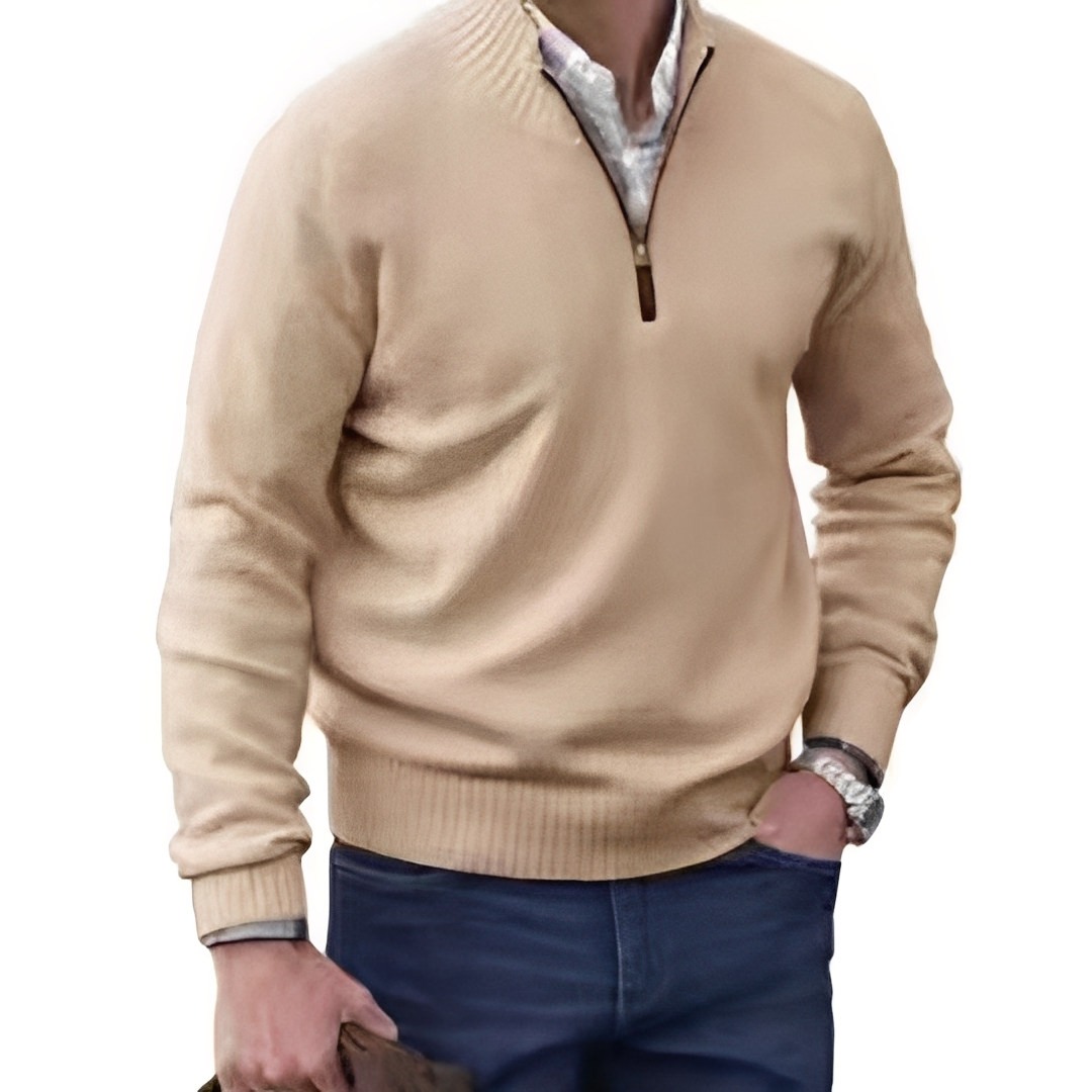 Matéo - Knitted Sweater with Half-Zip for Men