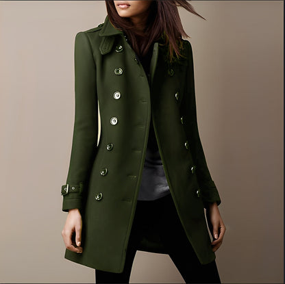 Aryana - Elegant women's wool coat in double-breasted style