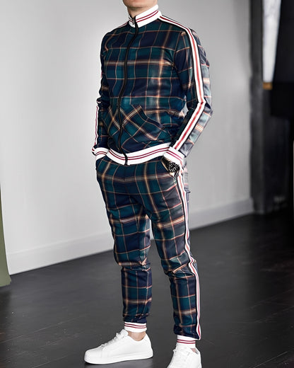 Neal - Stylish checked men's tracksuit