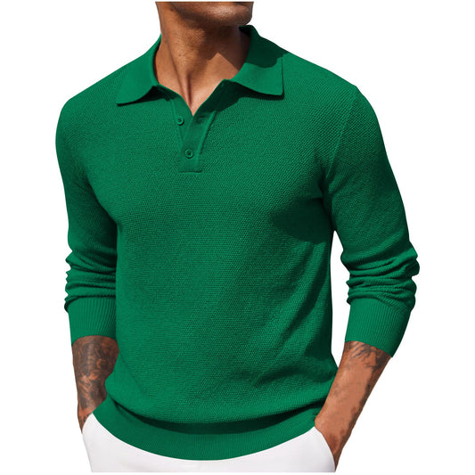 Jerrod - Stylish men's long-sleeve polo shirt
