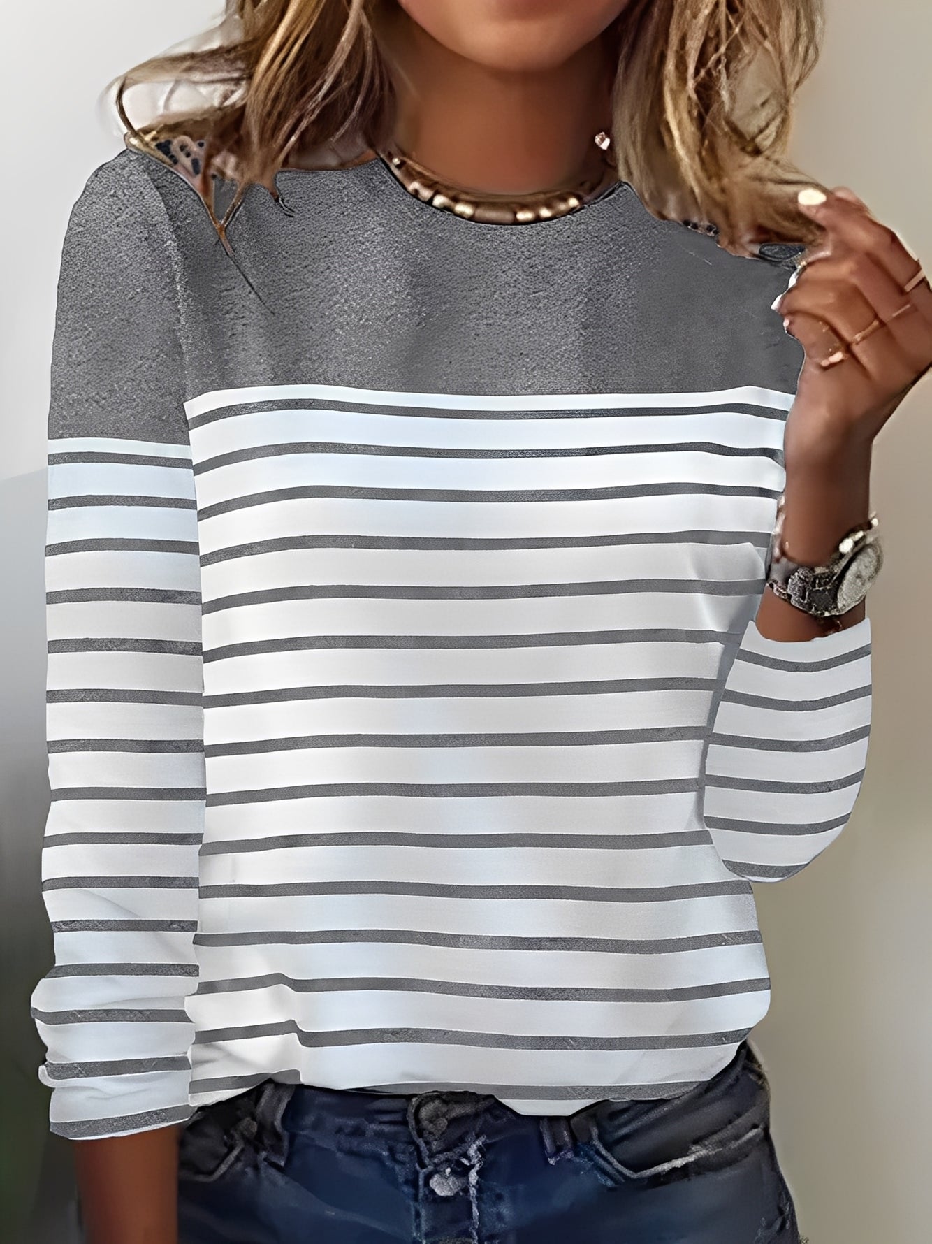 Eunice - Warmer striped women's sweater