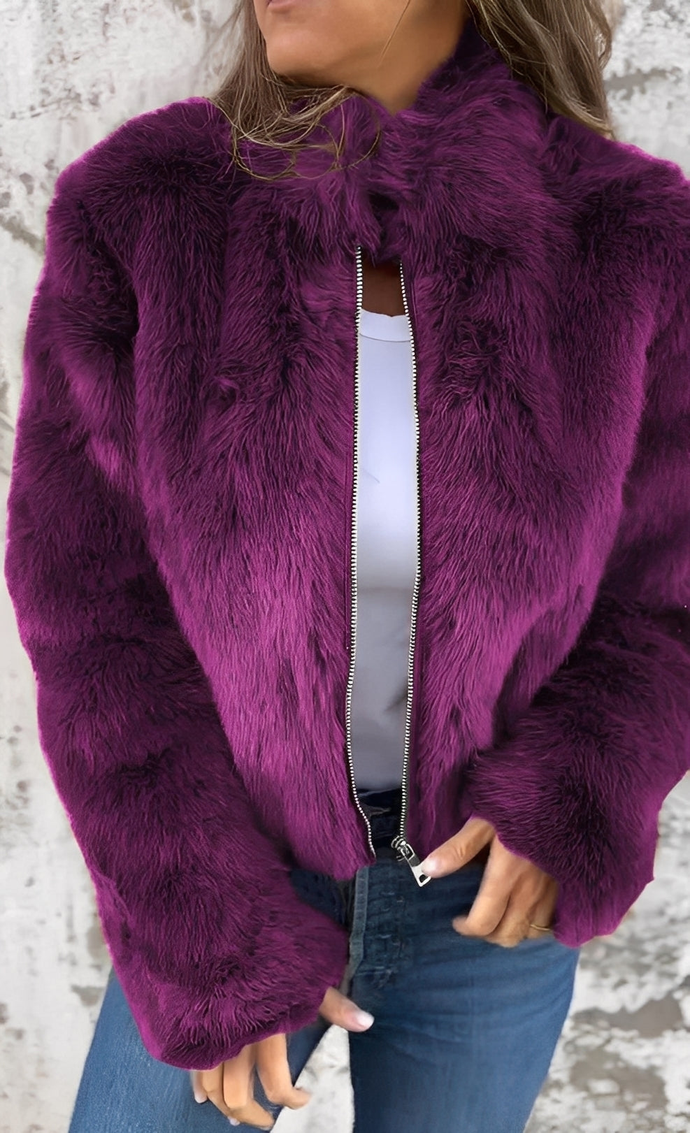 Amanda - Contemporary Women's Plush Coat