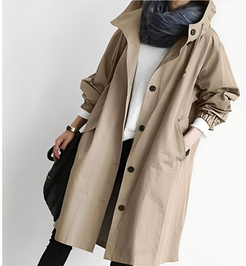 Alicia - women's trench coat with hood