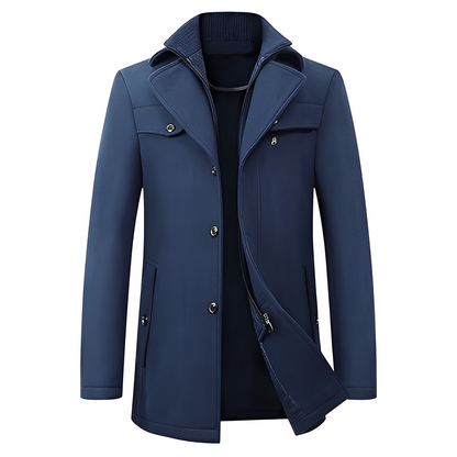 Laurentin - Stylish long men's winter coat with buttons