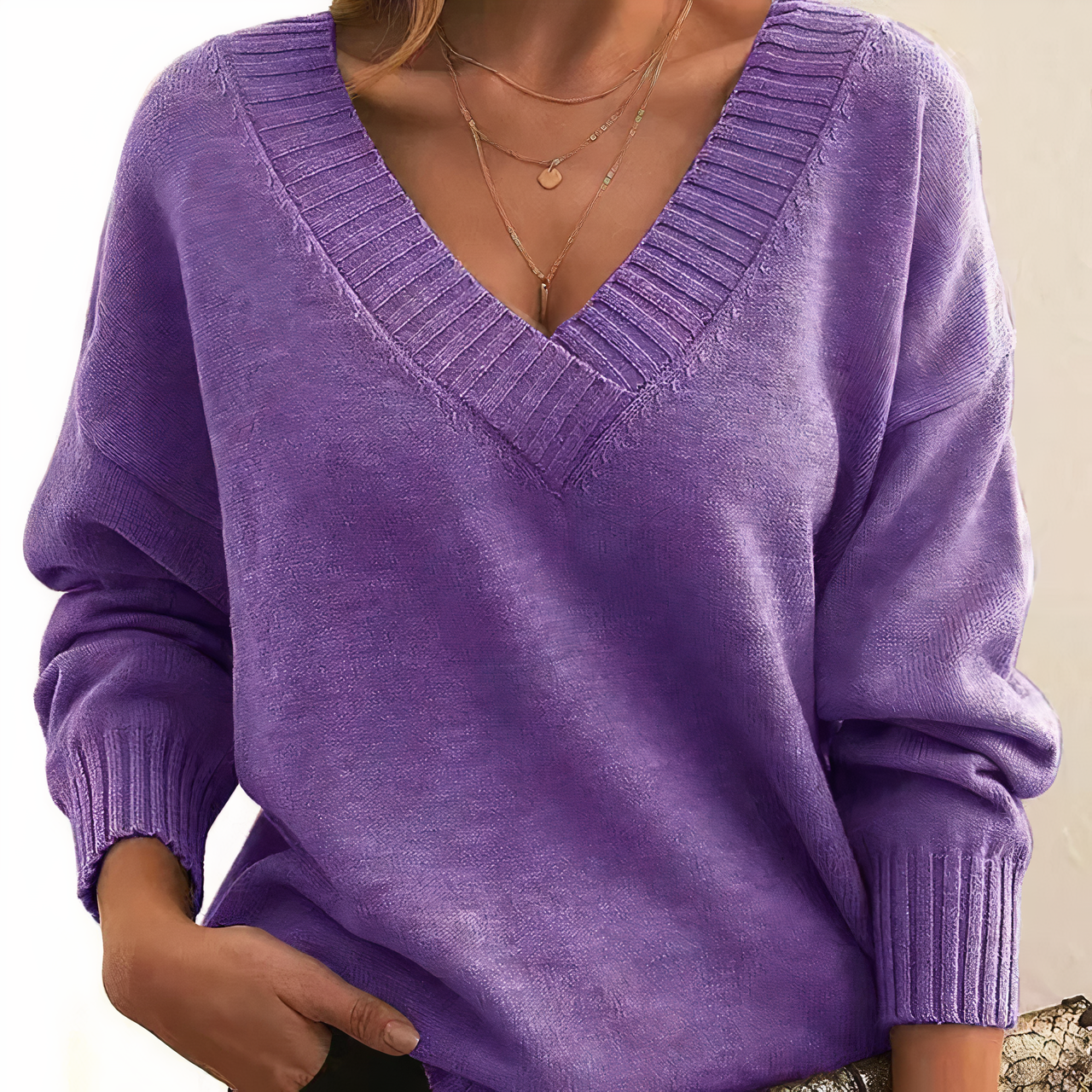 Leocadia - Schicker V-Ausschnitt-Pullover