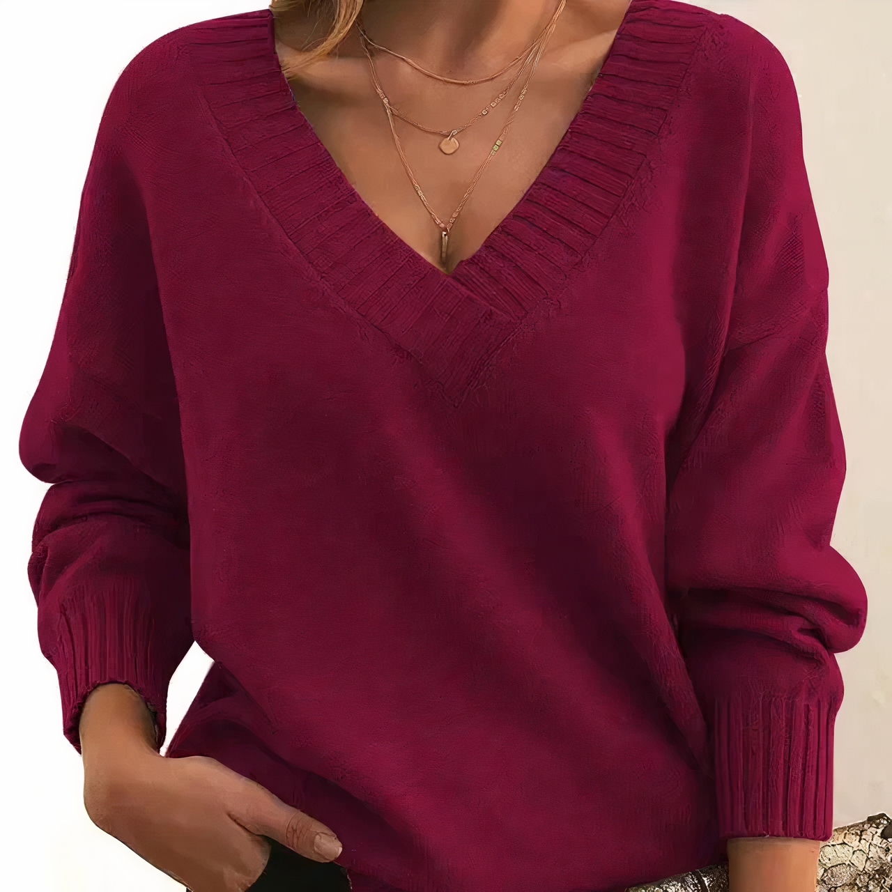 Leocadia - Schicker V-Ausschnitt-Pullover