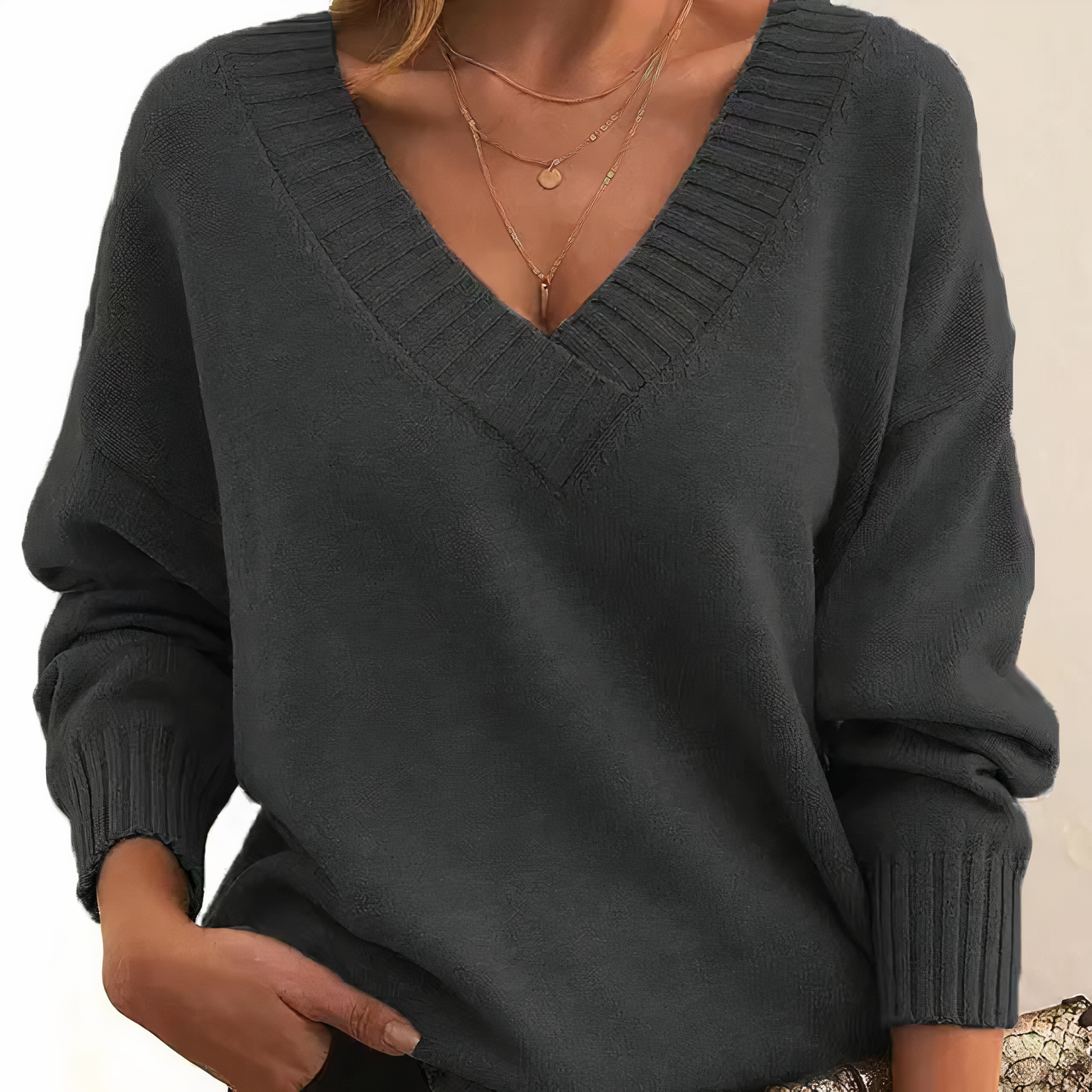 Leocadia - Schicker V-Ausschnitt-Pullover