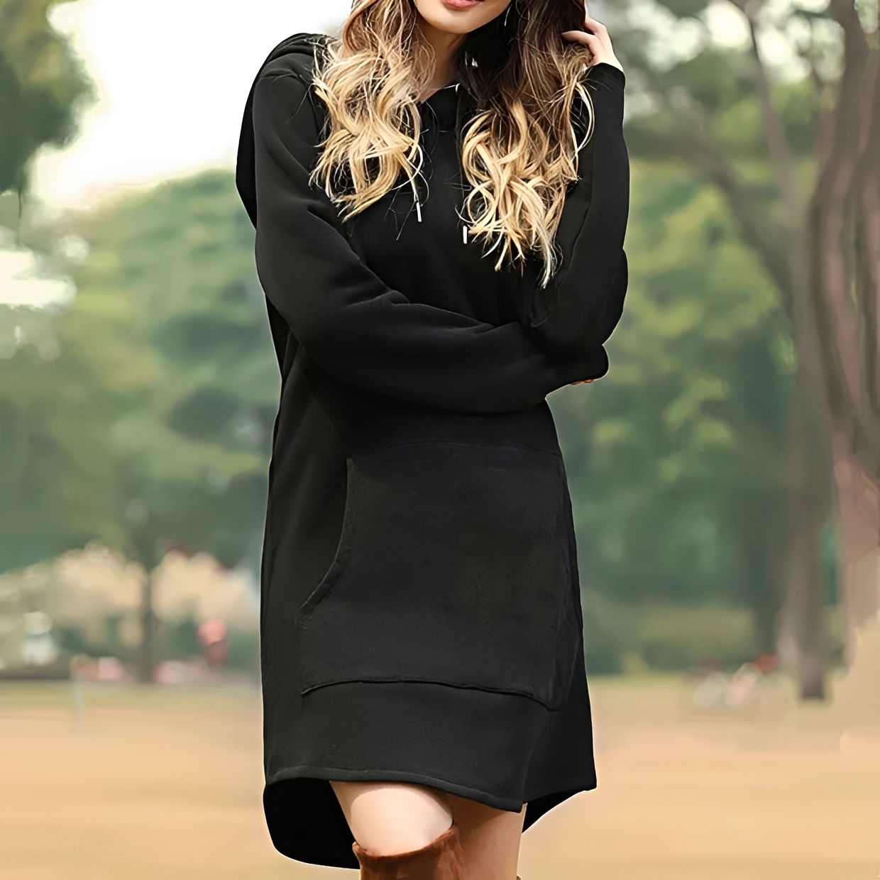 Juris - Stilvolles kurzes Kleid mit Kapuze