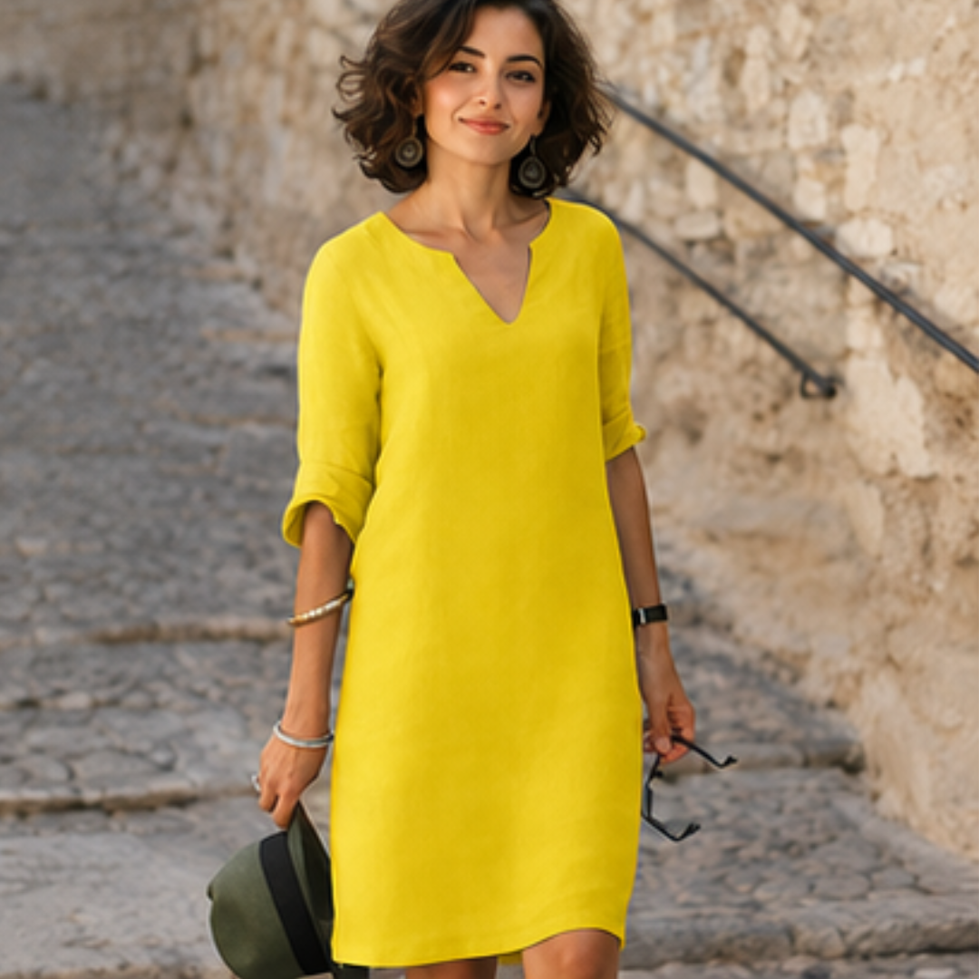Guilaine - Schickes und trendiges Kleid mit V-Neck
