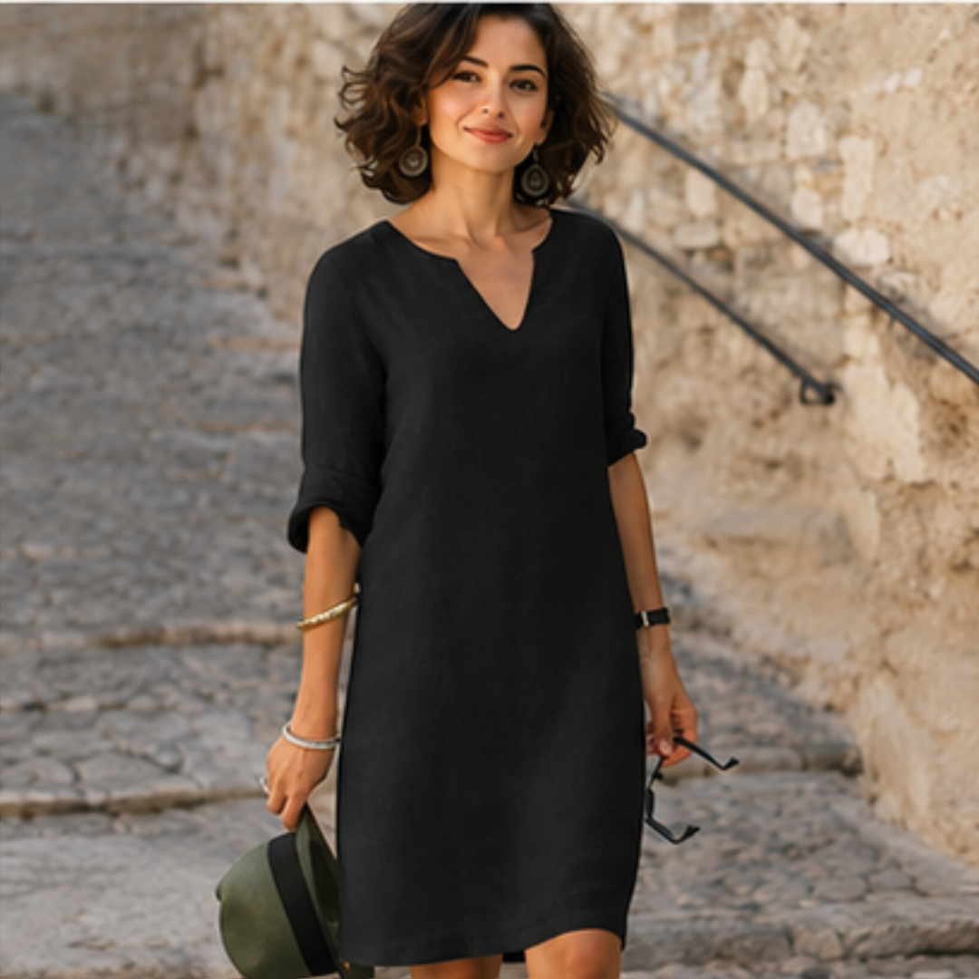 Guilaine - Schickes und trendiges Kleid mit V-Neck
