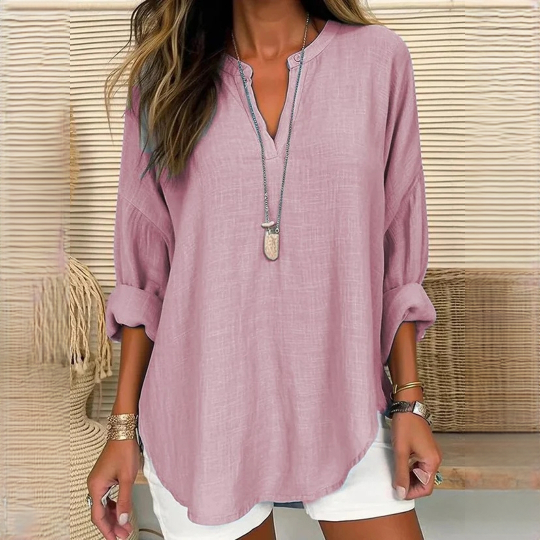 Eliza - Bequeme Bluse mit V-Ausschnitt