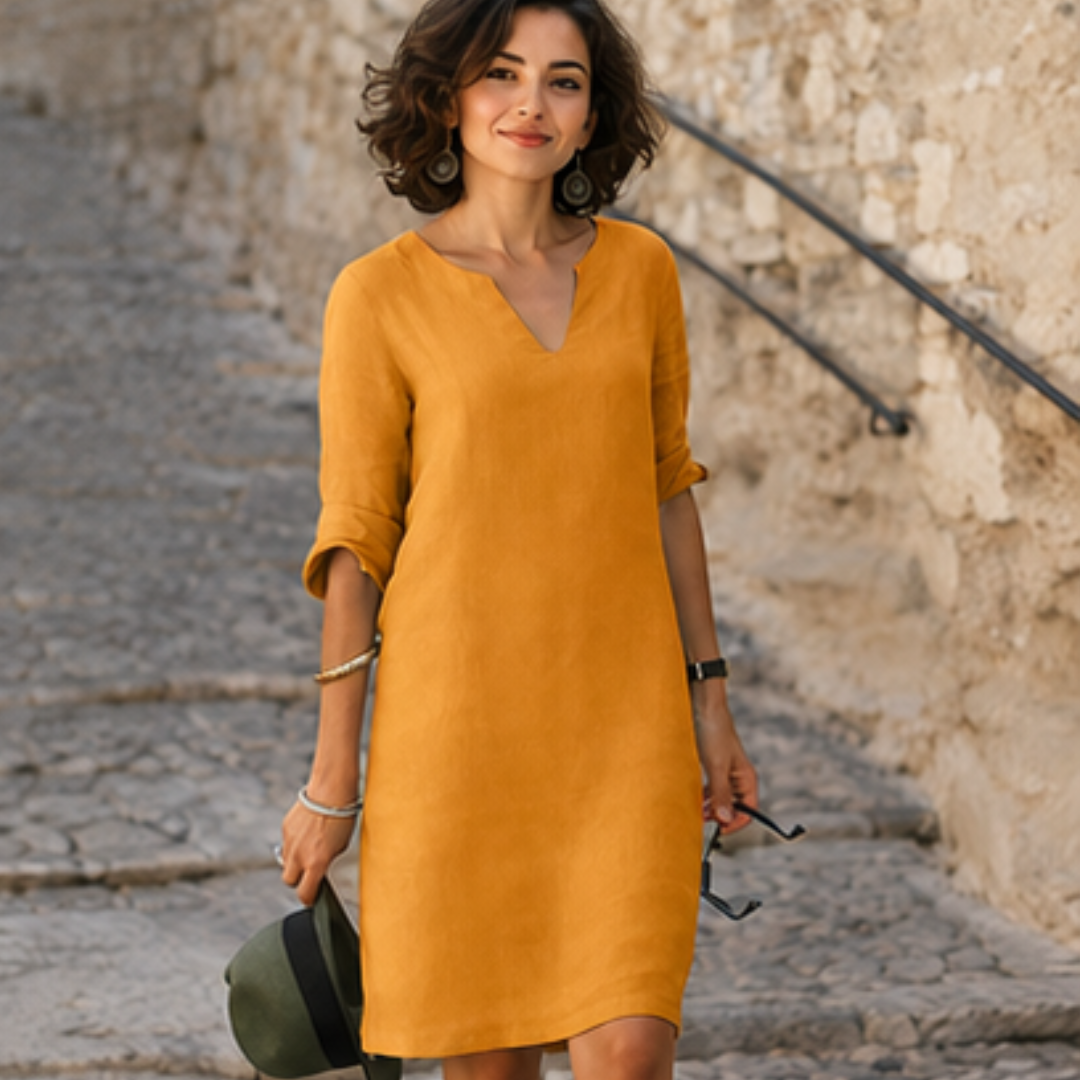 Guilaine - Schickes und trendiges Kleid mit V-Neck