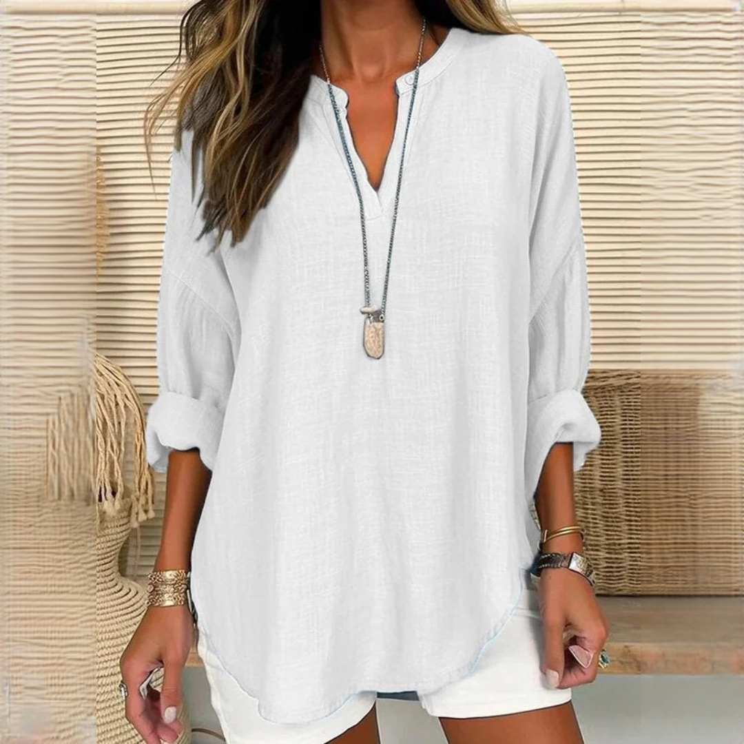 Eliza - Bequeme Bluse mit V-Ausschnitt