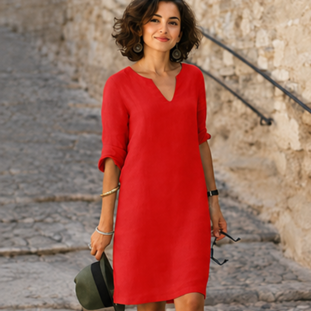 Guilaine - Schickes und trendiges Kleid mit V-Neck