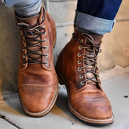 Garrick - Robust Retro Leather Boots for Men