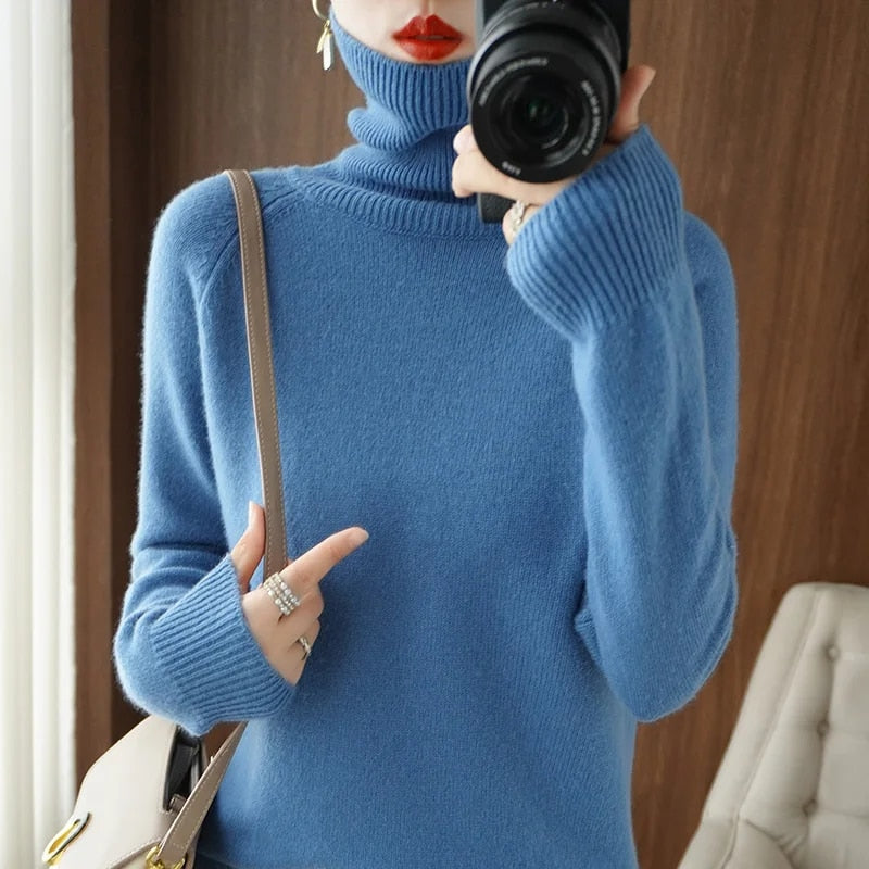 Jessel - Komfortabler Damen-Hochkragenpullover