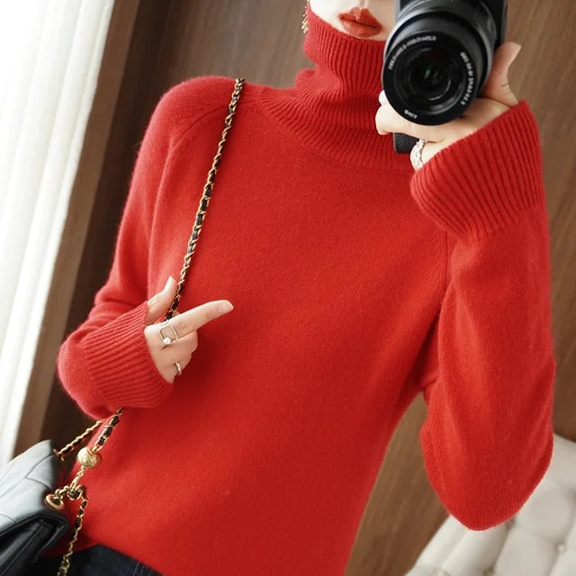 Jessel - Komfortabler Damen-Hochkragenpullover
