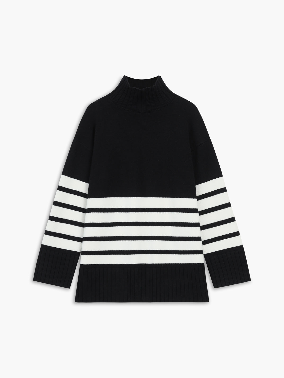 Colette – Gestreifter Mock-Neck-Pullover