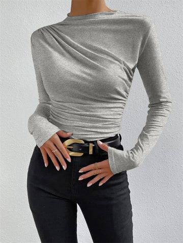 Livia – Langarmshirt mit Raffung