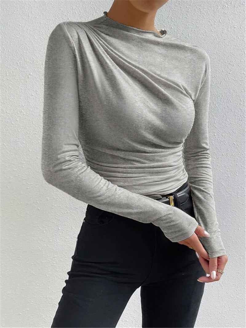 Livia – Langarmshirt mit Raffung