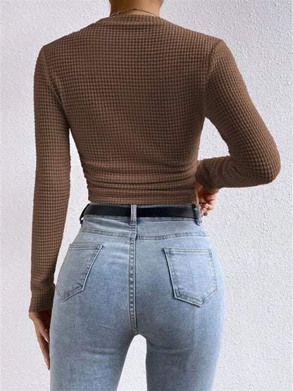 Tessa – Waffle Knit Slim Sweater