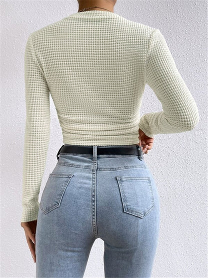 Tessa – Waffle Knit Slim Sweater