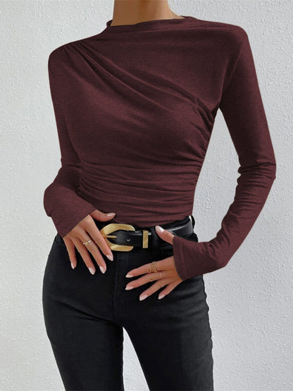 Livia – Long Sleeve Shirt with Gathering