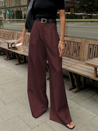 Marlene – Wide-Leg Fabric Pants Without Belt