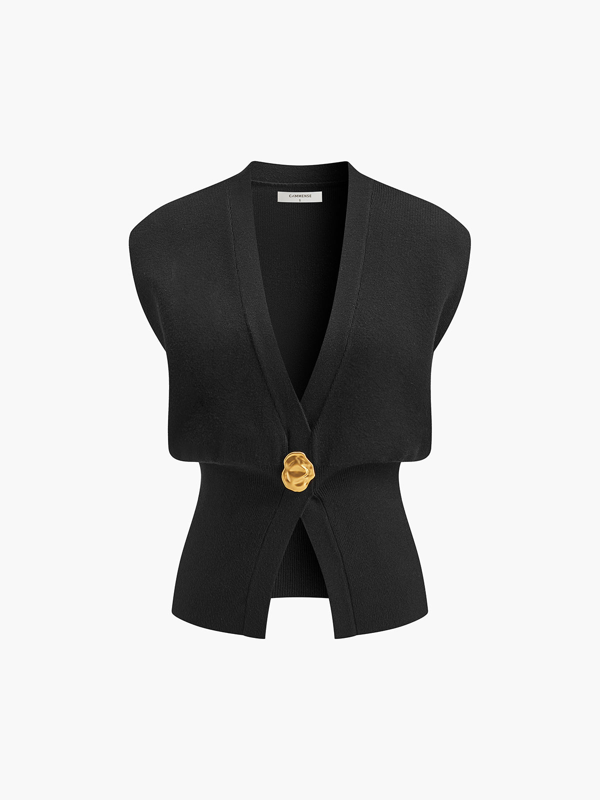 Annalena – V-Ausschnitt Knopfdetail Strickweste