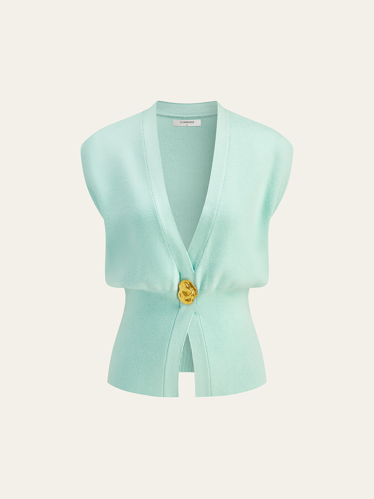 Annalena – V-Ausschnitt Knopfdetail Strickweste