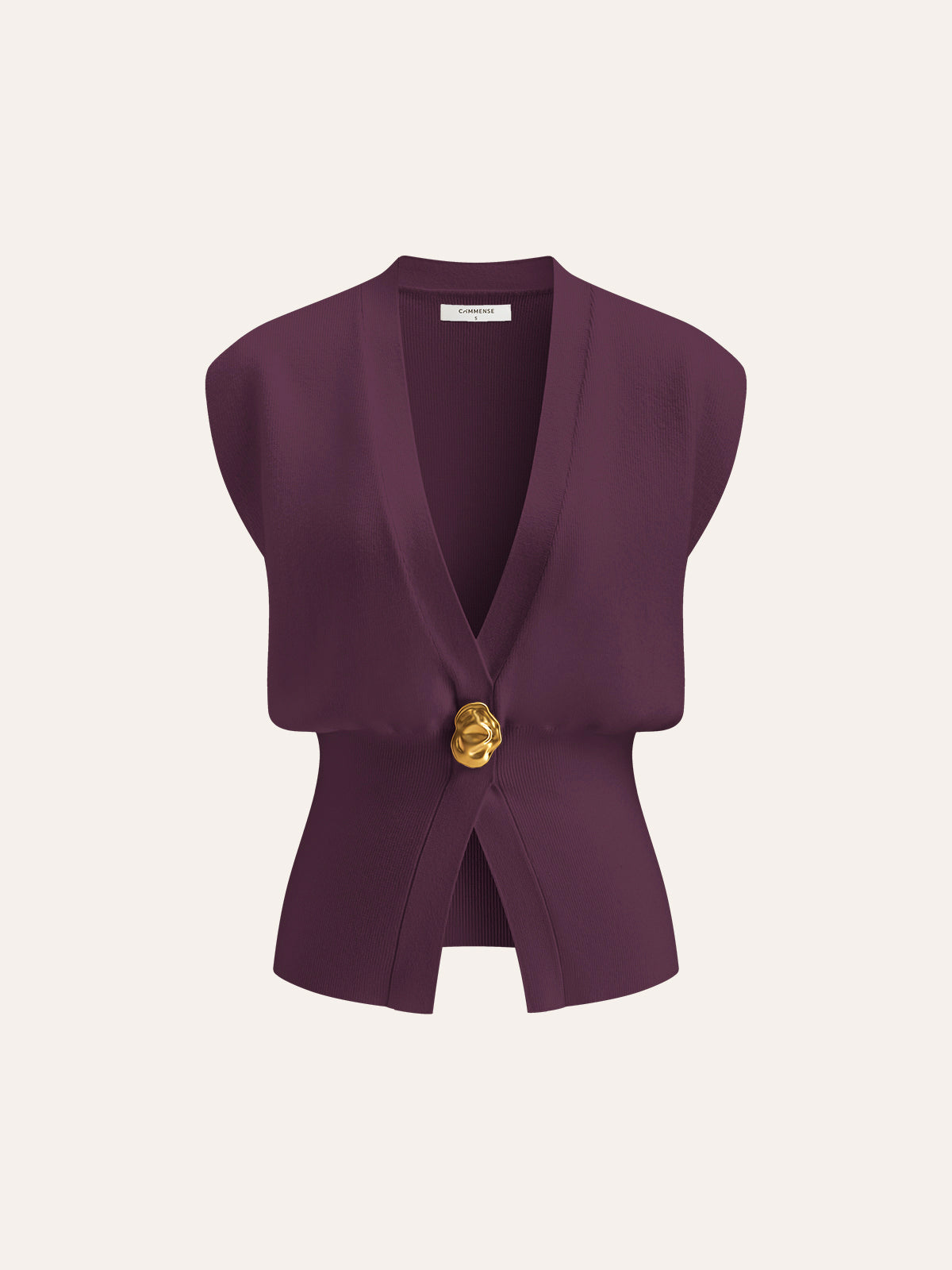 Annalena – V-Ausschnitt Knopfdetail Strickweste