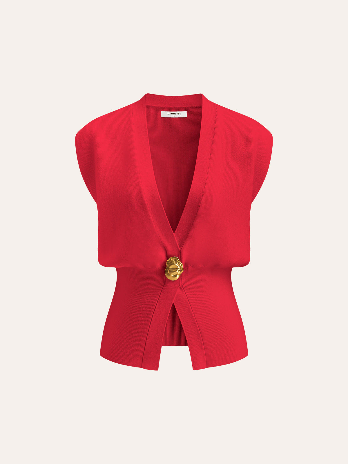 Annalena – V-Ausschnitt Knopfdetail Strickweste