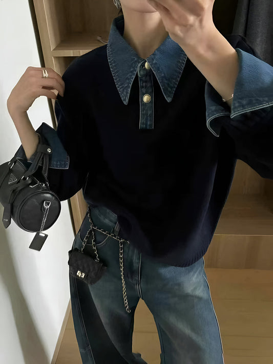 Nellie – 2-in-1 Sweater mit Revers-Panel