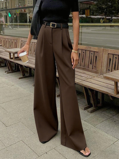 Marlene – Wide-Leg Fabric Pants Without Belt