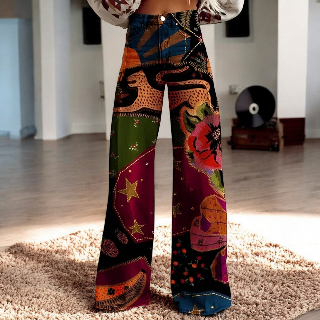 Hannah – Weite Hose mit Blumendruck